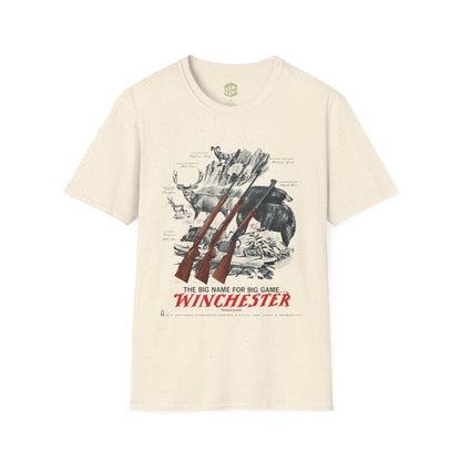 Vintage Deer Hunter Rifle Unisex Softstyle T-Shirt, Retro Hunting Tee, Old School Hunter Gift, Winchester Outdoors Shirt