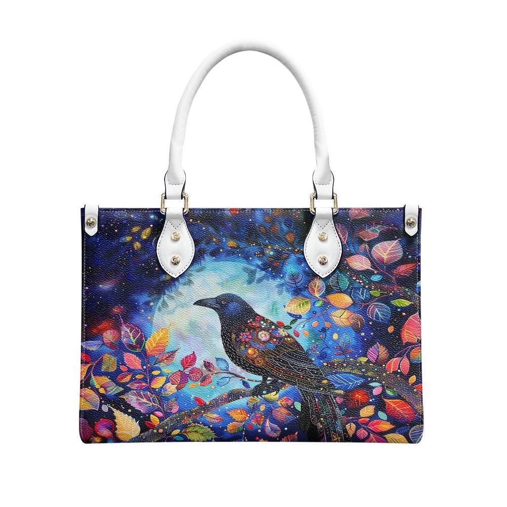 Ladies PU handbag With a Mystical Crow, PU Handbag, Women's Shoulder Bag, Shoulder Bag, Ladies Work Bag, Elegant Handbag, Versatile Bag