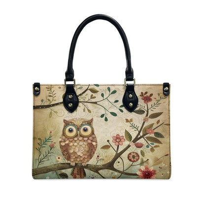 Ladies PU handbag Owl sitting on a tree, PU Handbag, Women's Shoulder Bag, Shoulder Bag, Ladies Work Bag, Elegant Handbag, Versatile Bag