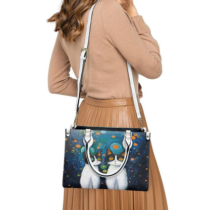 Ladies PU handbag Cats under the starry sky, PU Handbag, Women's Shoulder Bag, Shoulder Bag, Ladies Work Bag, Elegant Handbag, Versatile Bag