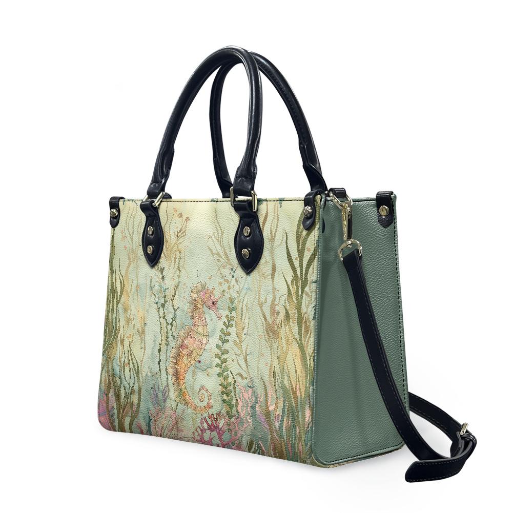 Ladies PU handbag With a Beautiful Seahorse, Women's Shoulder Bag, Everyday handbag, Ladies Work Bag, Elegant Handbag, Versatile Bag