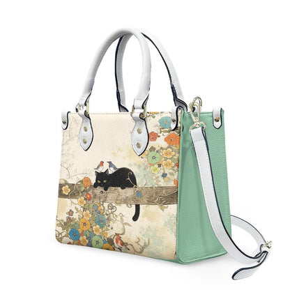 Ladies PU handbag With Cat on a tree, PU Handbag, Women's Shoulder Bag, Shoulder Bag, Ladies Work Bag, Elegant Handbag, Versatile Bag