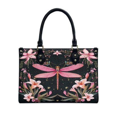Ladies PU handbag With a Pink Dragonfly, Women's Shoulder Bag, Everyday handbag, Ladies Work Bag, Elegant Handbag, Versatile Bag