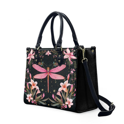 Ladies PU handbag With a Pink Dragonfly, Women's Shoulder Bag, Everyday handbag, Ladies Work Bag, Elegant Handbag, Versatile Bag