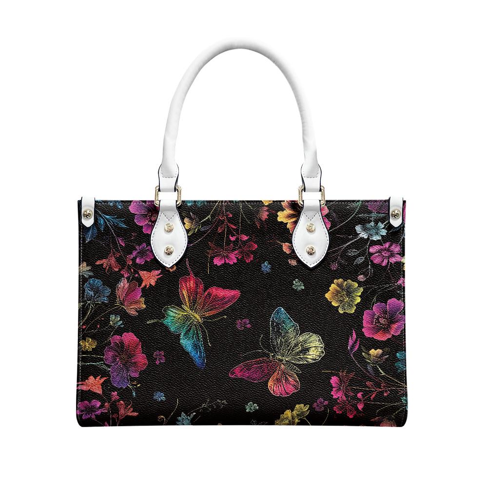 Ladies PU handbag With Colourful Butterflies, PU Handbag, Women's Shoulder Bag, Shoulder Bag, Ladies Work Bag, Elegant Handbag,Versatile Bag