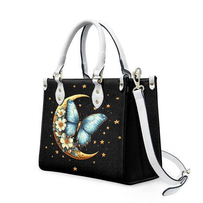 Ladies PU handbag With a Blue Butterfly, Women's Shoulder Bag, Everyday handbag, Ladies Work Bag, Elegant Handbag, Versatile Bag