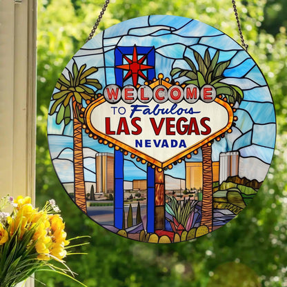 Las Vegas - Nevada, USA: Stained Glass Style Window Hanging Made With Real Glass