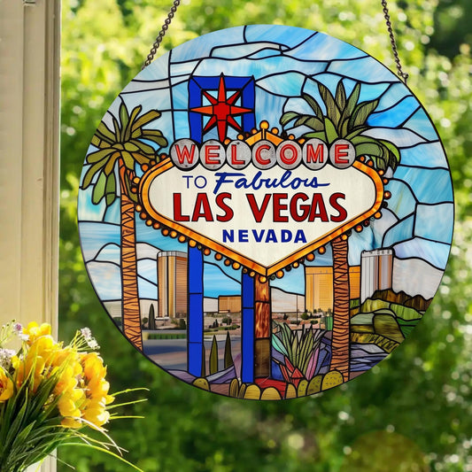 Las Vegas - Nevada, USA: Stained Glass Style Window Hanging Made With Real Glass