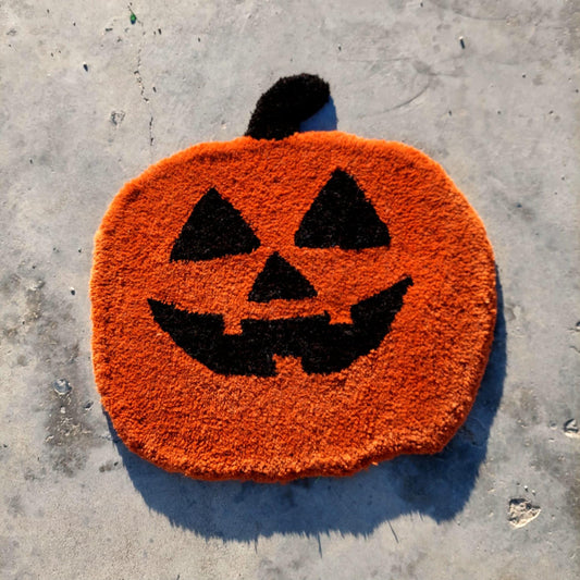 Pumpkin Tufted Rug,Fear Rug,Halloween Pumpkin Tufted Rug,Custom Rug,Handmade Rug,Area Rug,Orange Rug,Pumpkin Decor,Autumn Decor, Round Rug