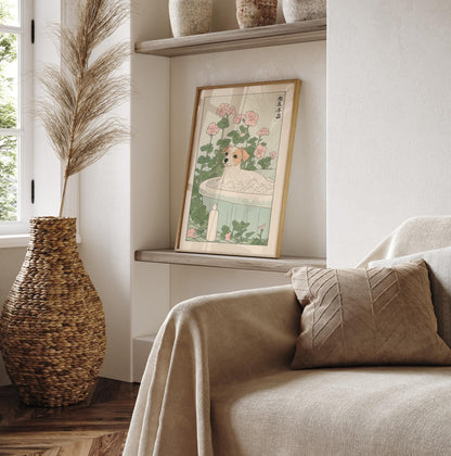 Jack Russell Terrier Bath Print: Japanese Art Bathroom Decor