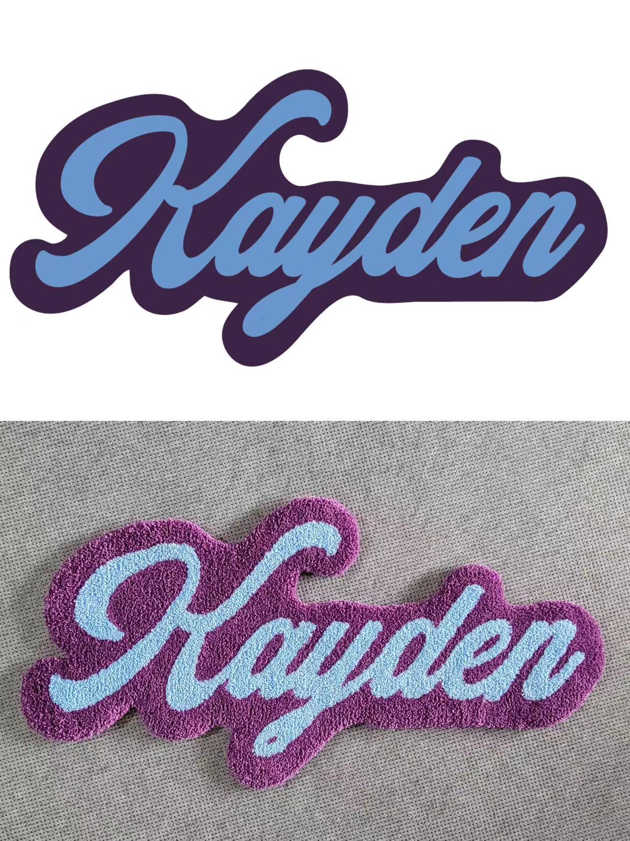 Custom Name Tag tufted Rugs Design • Name Text Tufting Rug • Personalized Characters Tuft Rug Carpet • Gift For Her • Baby Name Rug • Couple