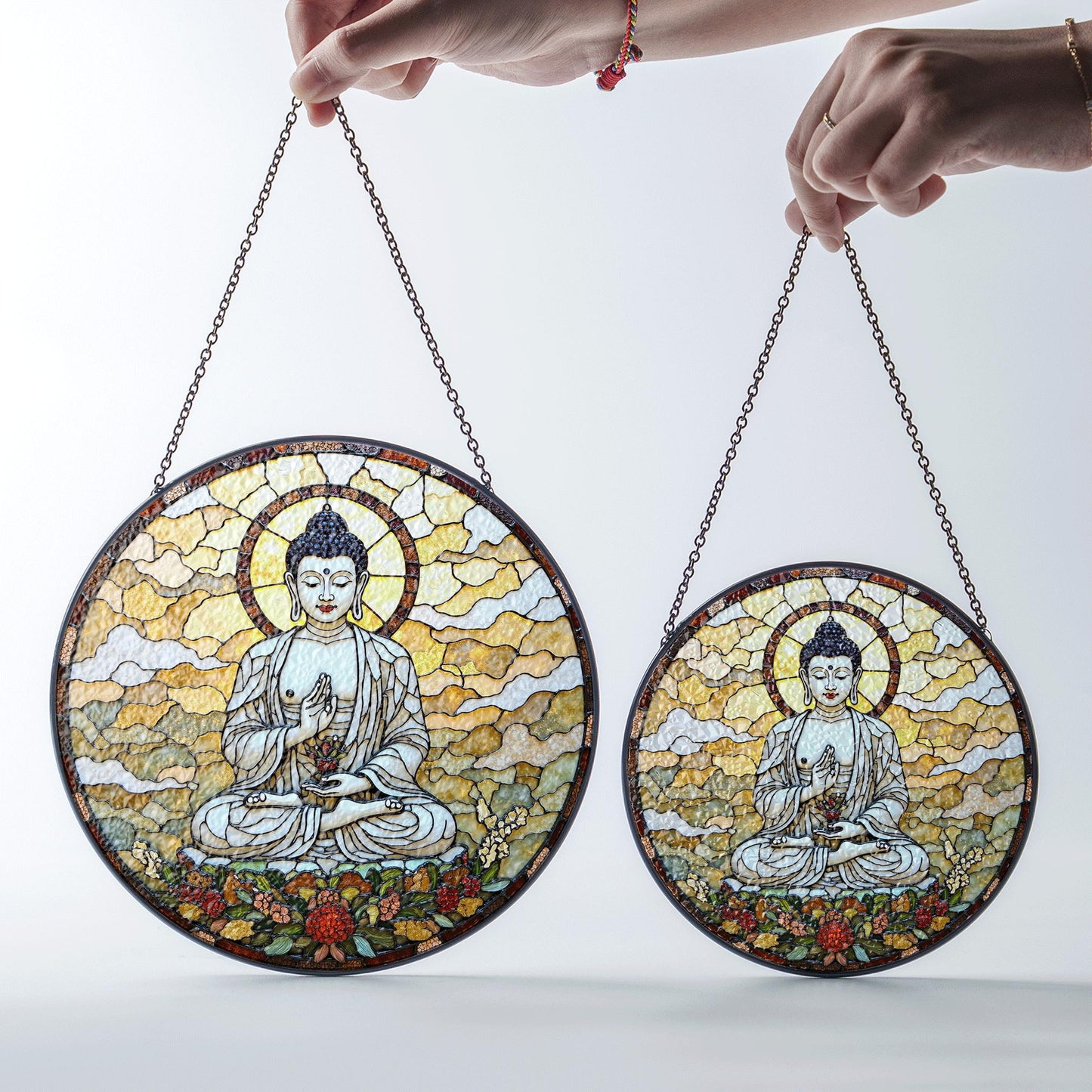Buddha Stained Glass Suncatcher Sun Catcher Gift for Meditation Lovers