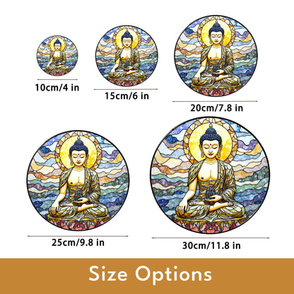 Stained Glass Buddha Suncatcher Sun Catcher Window Decoration Spiritual Gift for Meditation Lovers