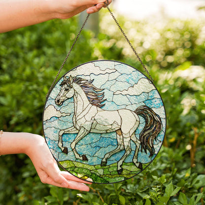 Horse Stained Glass Suncatcher Window Hanging Decoration Gift for Horse Lovers