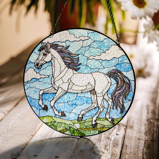 Horse Stained Glass Suncatcher Window Hanging Decoration Gift for Horse Lovers
