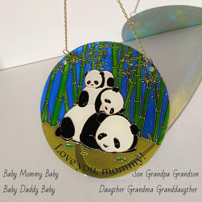 Personalized Memory gift Panda Bear and kids|1, 2, 3 babies| Grandma mom granddaughter| Mathers day gift| Grandpa  son grandson| Family