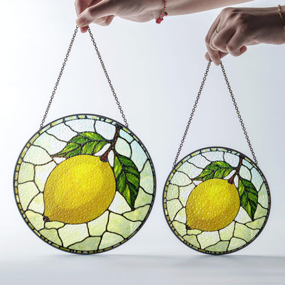 Lemon Stained Glass Suncatcher Window Decor Gift for Mom Friend