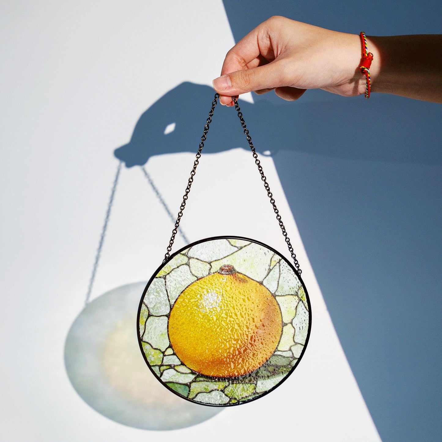 Orange Stained Glass Suncatcher Citrus Window Decor Gift for Nature Lovers