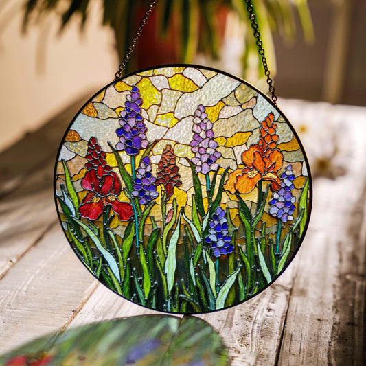 Stained Glass Flower Suncatcher Handmade Window Decor Gift for Mom Friend
