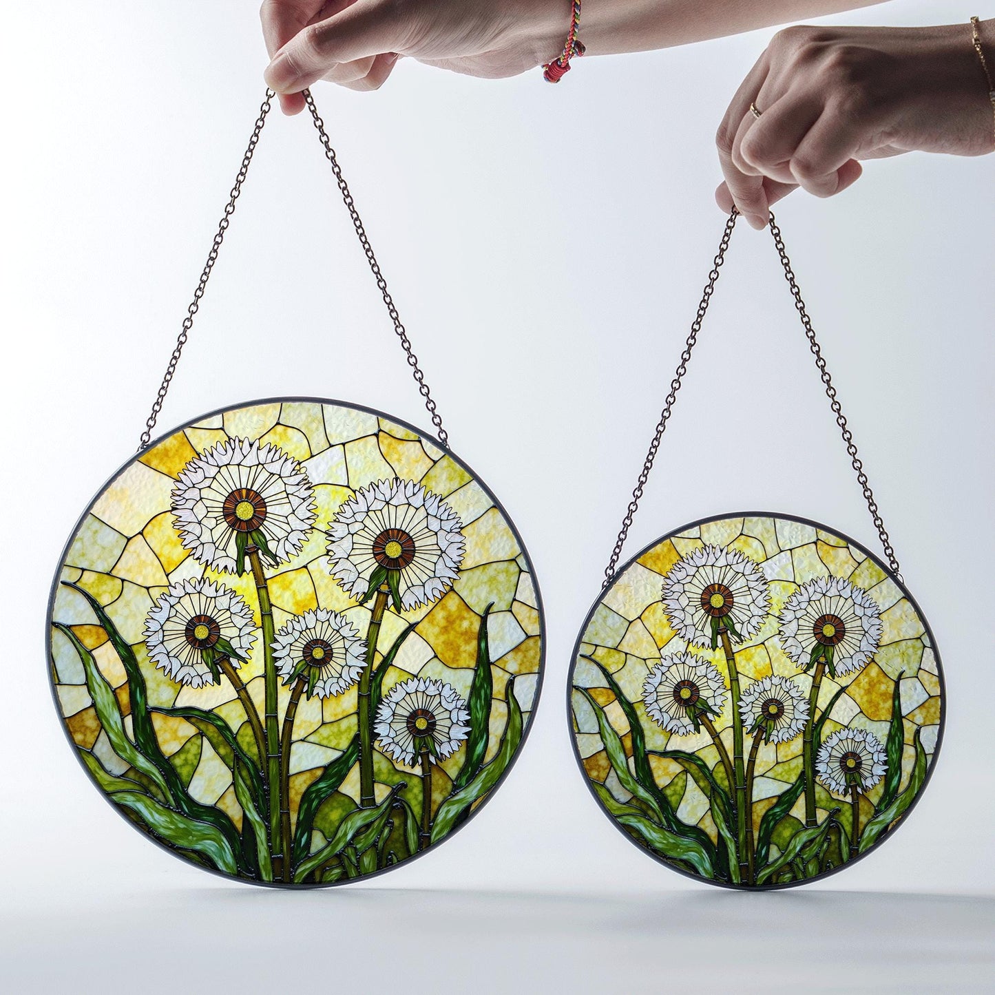 Dandelion Stained Glass Suncatcher Window Decor Gift for Nature Lovers
