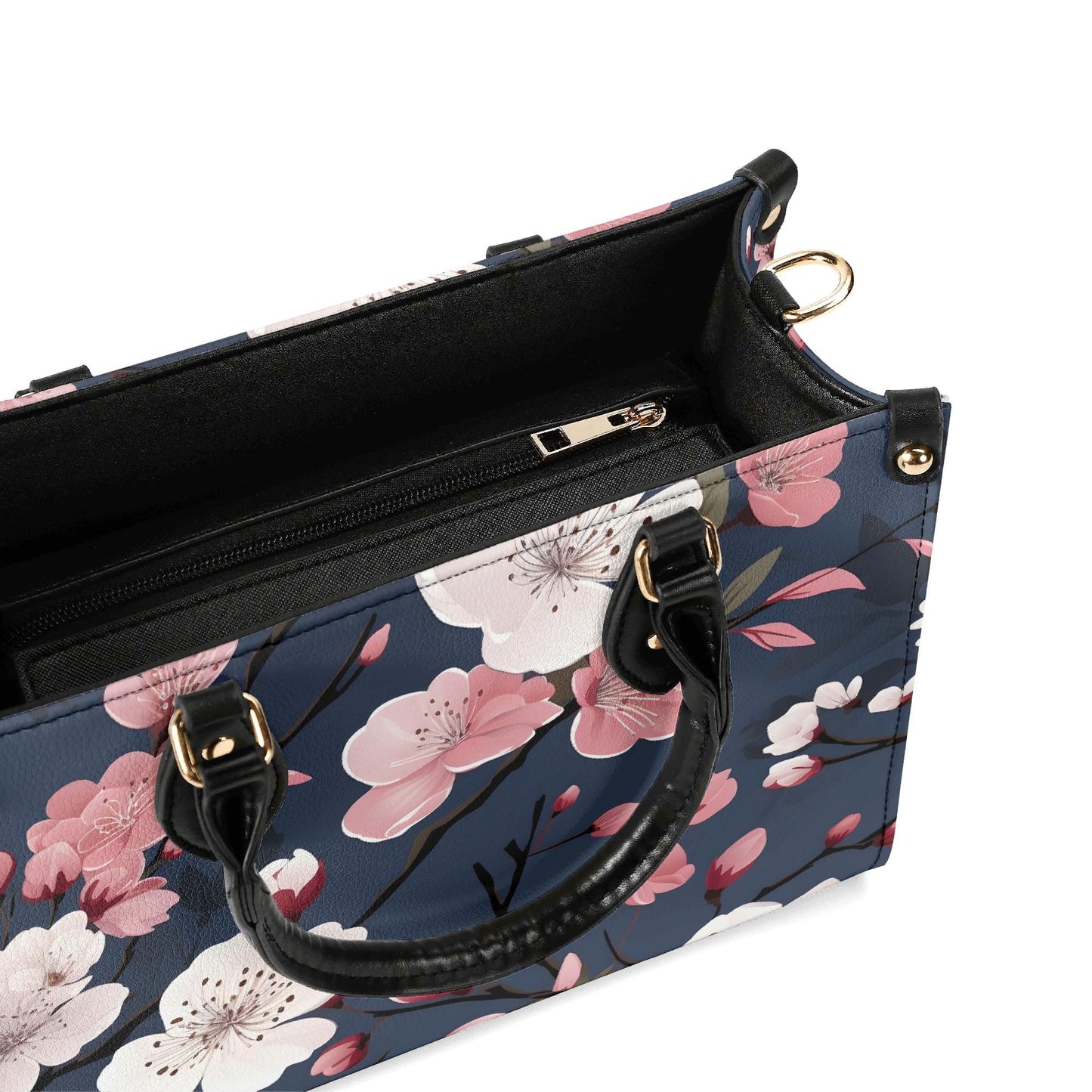 Cherry Blossom Dreams Handbag. Square Tote Bag, Waterproof PU Leather Tote, Top Handle Vegan Leather, Crossbody, Shoulder bag,
