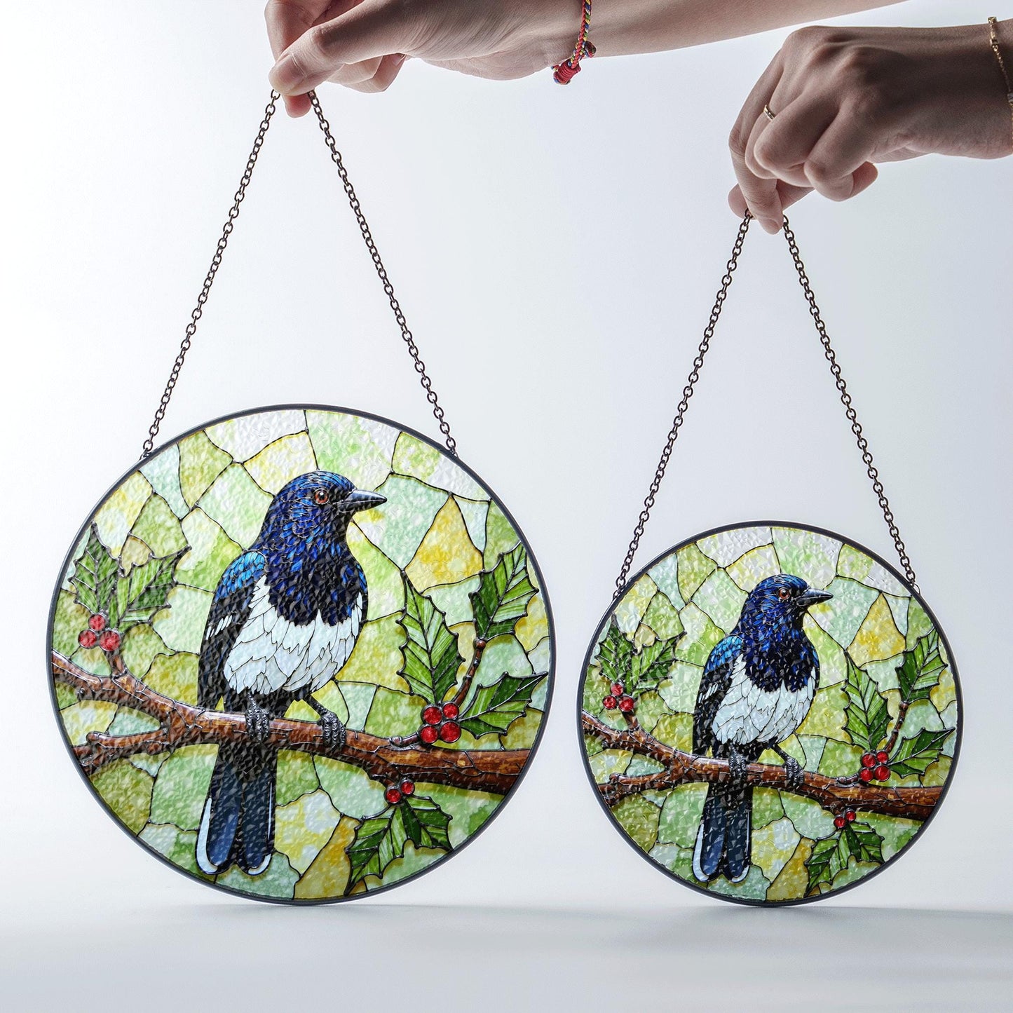 Stained Glass Bird Suncatcher Window Hanging Gift for Bird Lovers Home Decor