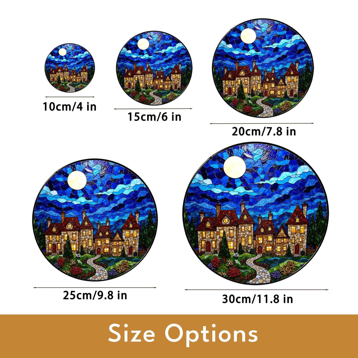 Stained Glass Castle Suncatcher Fairytale Window Decor Gift for Housewarming