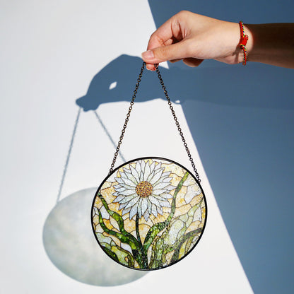 Daisy Stained Glass Suncatcher Window Hanging Gift for Mom Friend