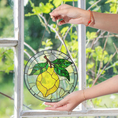 Lemon Stained Glass Suncatcher Window Hanging Gift for Mom Friend Birthday