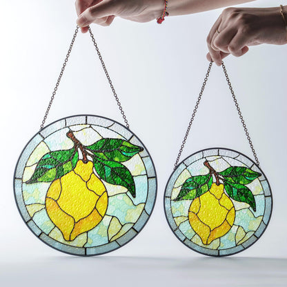 Lemon Stained Glass Suncatcher Window Hanging Gift for Mom Friend Birthday