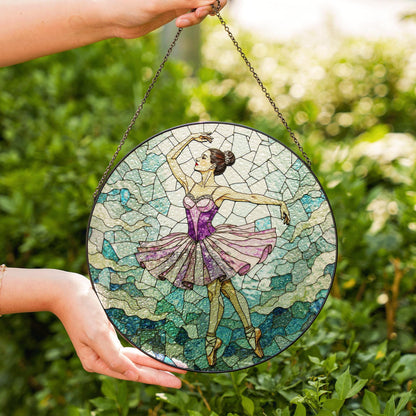 Ballet Dancer Suncatcher Stained Glass Window Decor Gift for Dancers
