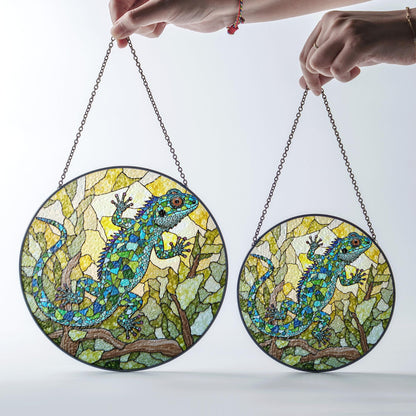 Lizard Stained Glass Suncatcher Window Decor Gift for Reptile Lovers