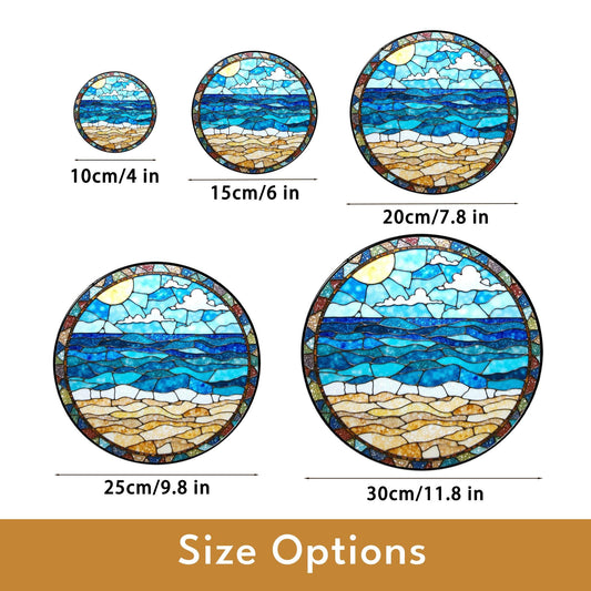 Ocean Beach Stained Glass Suncatcher Window Decor Gift for Nature Lovers