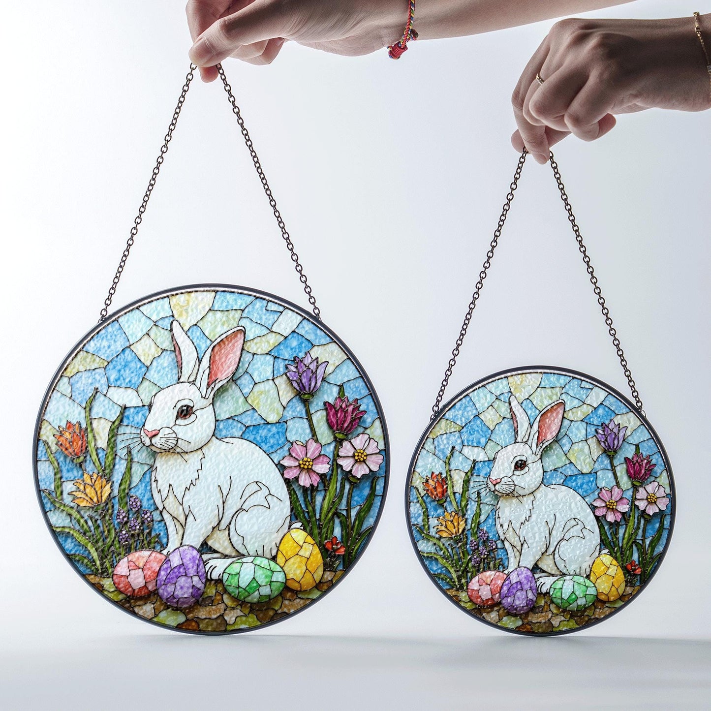 Stained Glass Bunny Suncatcher Easter Gift for Rabbit Lovers Window Decor