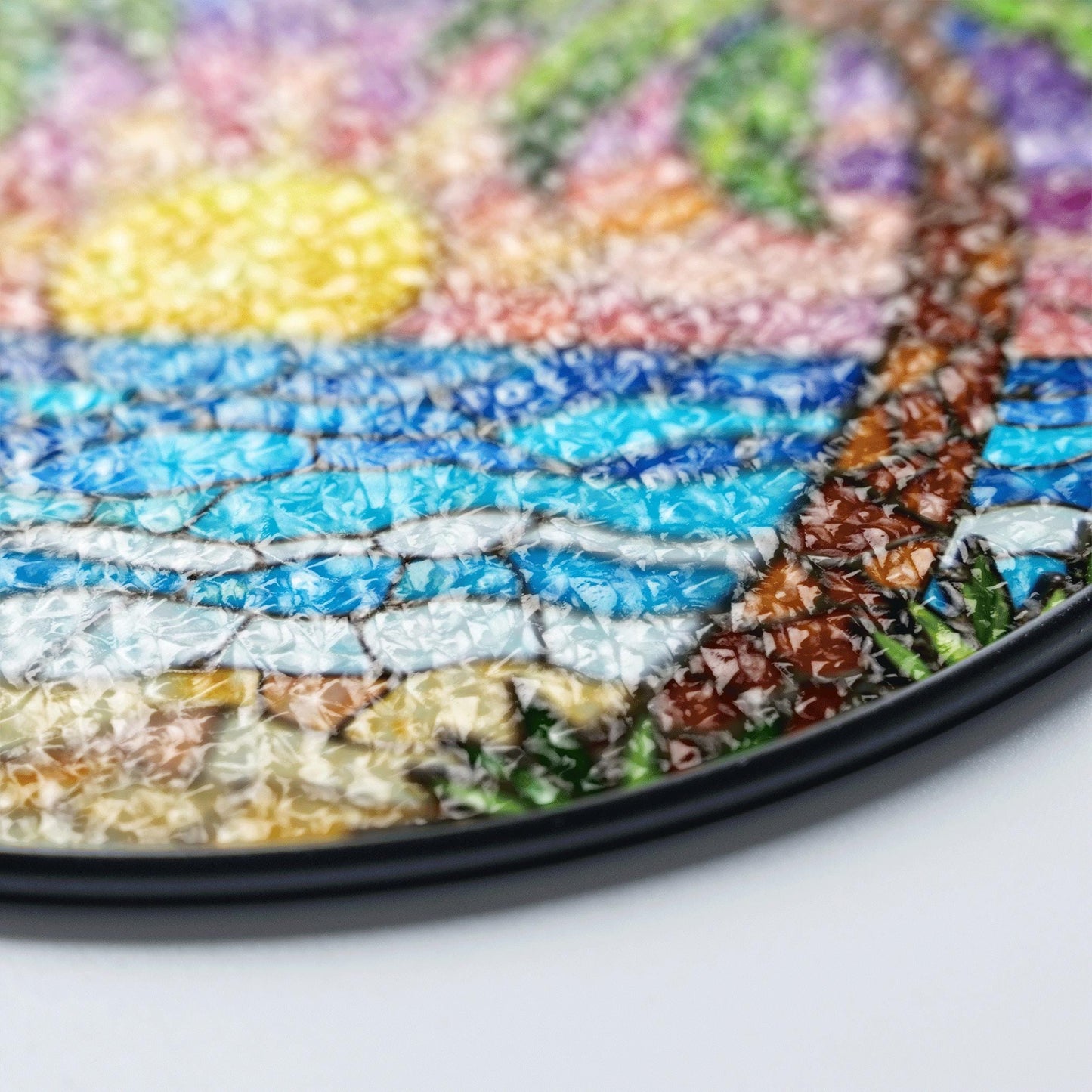 Tropical Beach Sunset Suncatcher Stained Glass Palm Tree Gift for Nature Lovers