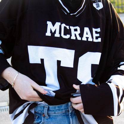 Unisex Streetwear Hockey Jersey: T8 Concert Outfit Black and White