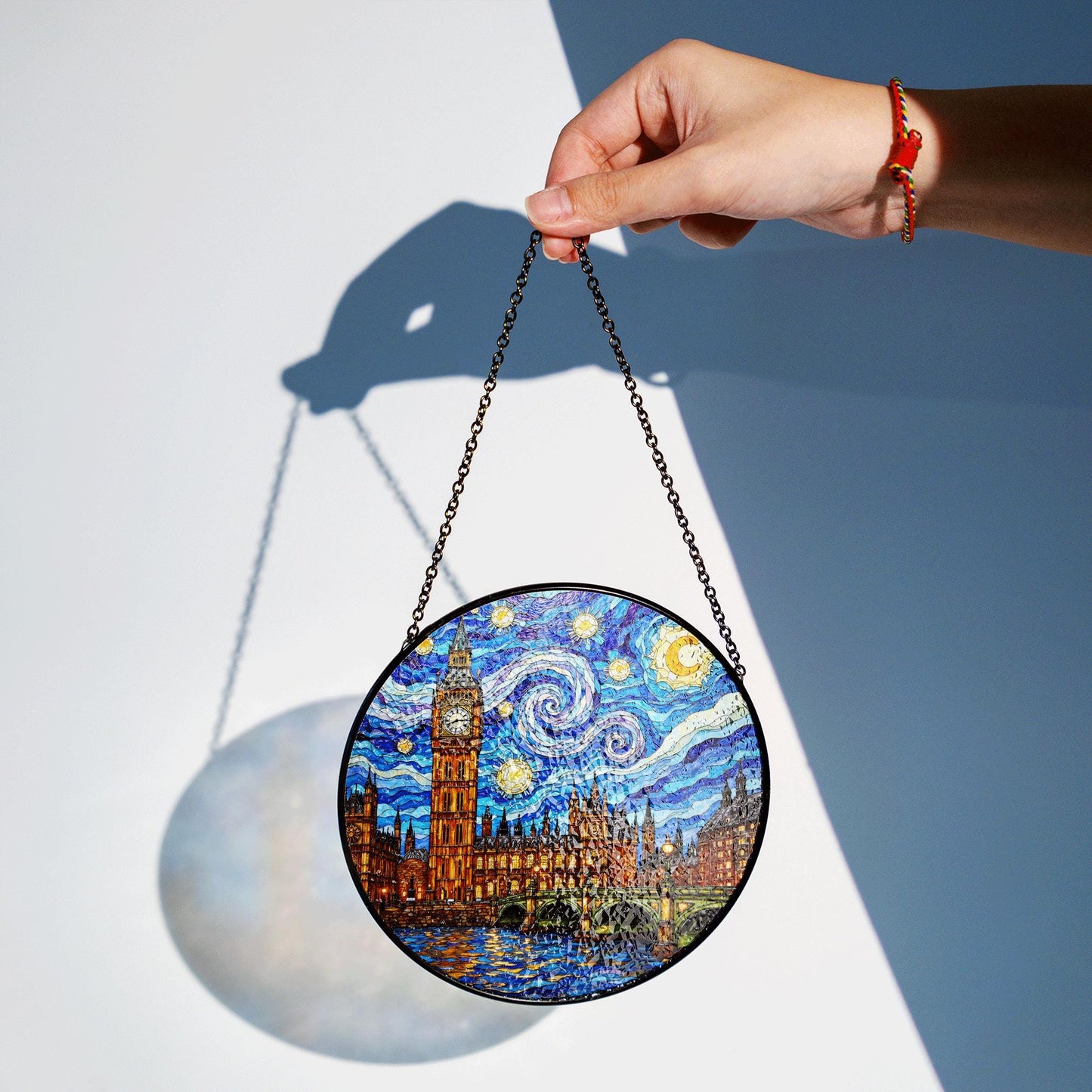 Starry Night Big Ben Suncatcher Handmade Art Gift For Her Decorative Window Ornament