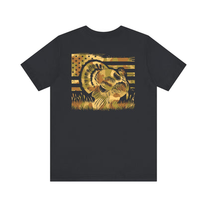 American Flag Turkey Hunter Shirt: Patriotic Hunting Season Tee