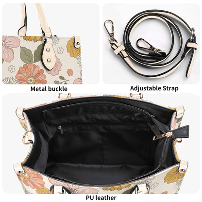 Boheme Blossom - Trendy Handbag, Waterproof PU Leather Handbag, Top Handle Vegan Leather, High-quality Crossbody Bag, Shoulder bag