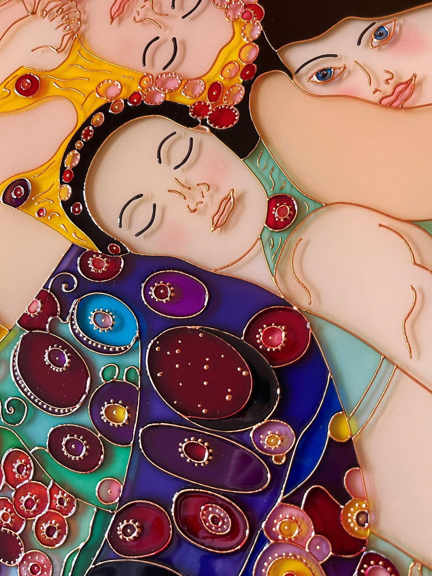 Gustav Klimt The Virgin Stained glass panel Wall home decor