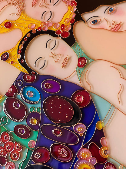 Gustav Klimt The Virgin Stained glass panel Wall home decor