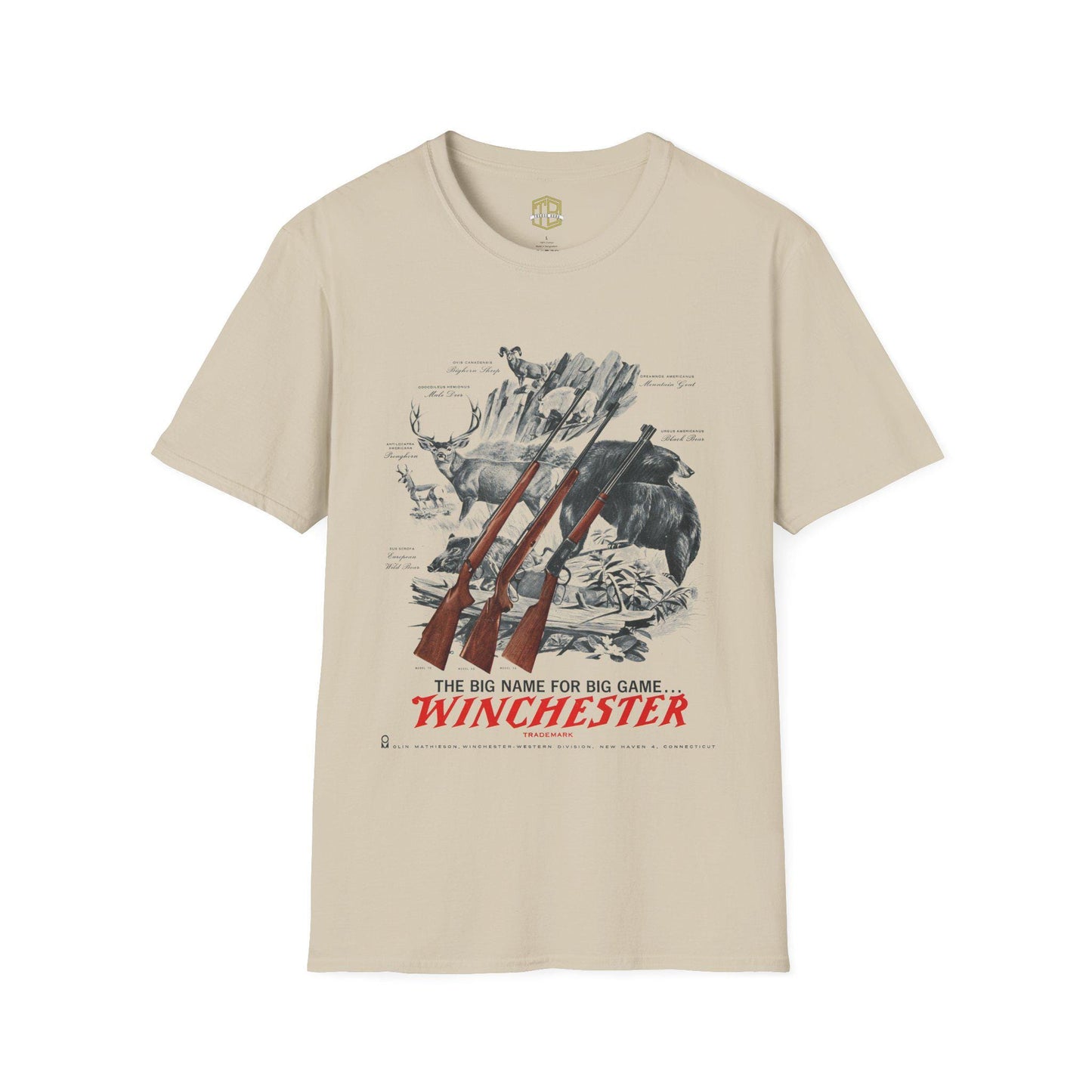 Vintage Deer Hunter Rifle Unisex Softstyle T-Shirt, Retro Hunting Tee, Old School Hunter Gift, Winchester Outdoors Shirt