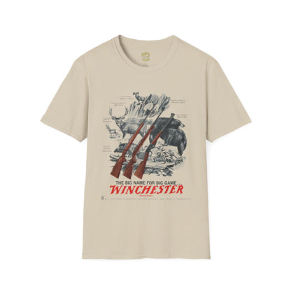 Vintage Deer Hunter Rifle Unisex Softstyle T-Shirt, Retro Hunting Tee, Old School Hunter Gift, Winchester Outdoors Shirt