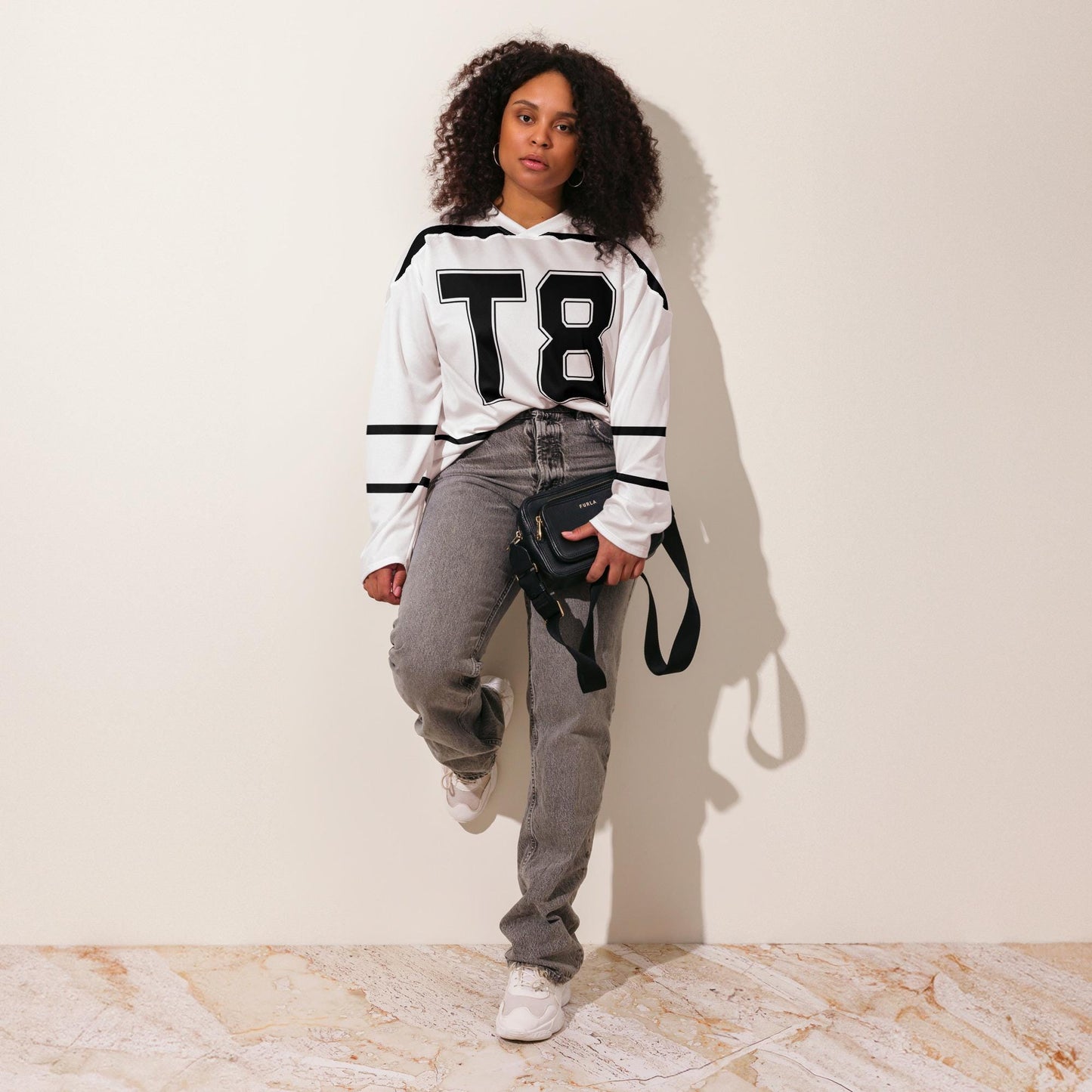 Unisex Oversized T8 Concert Hockey Jersey – Lightweight Concert Streetwear with Bold Number 8