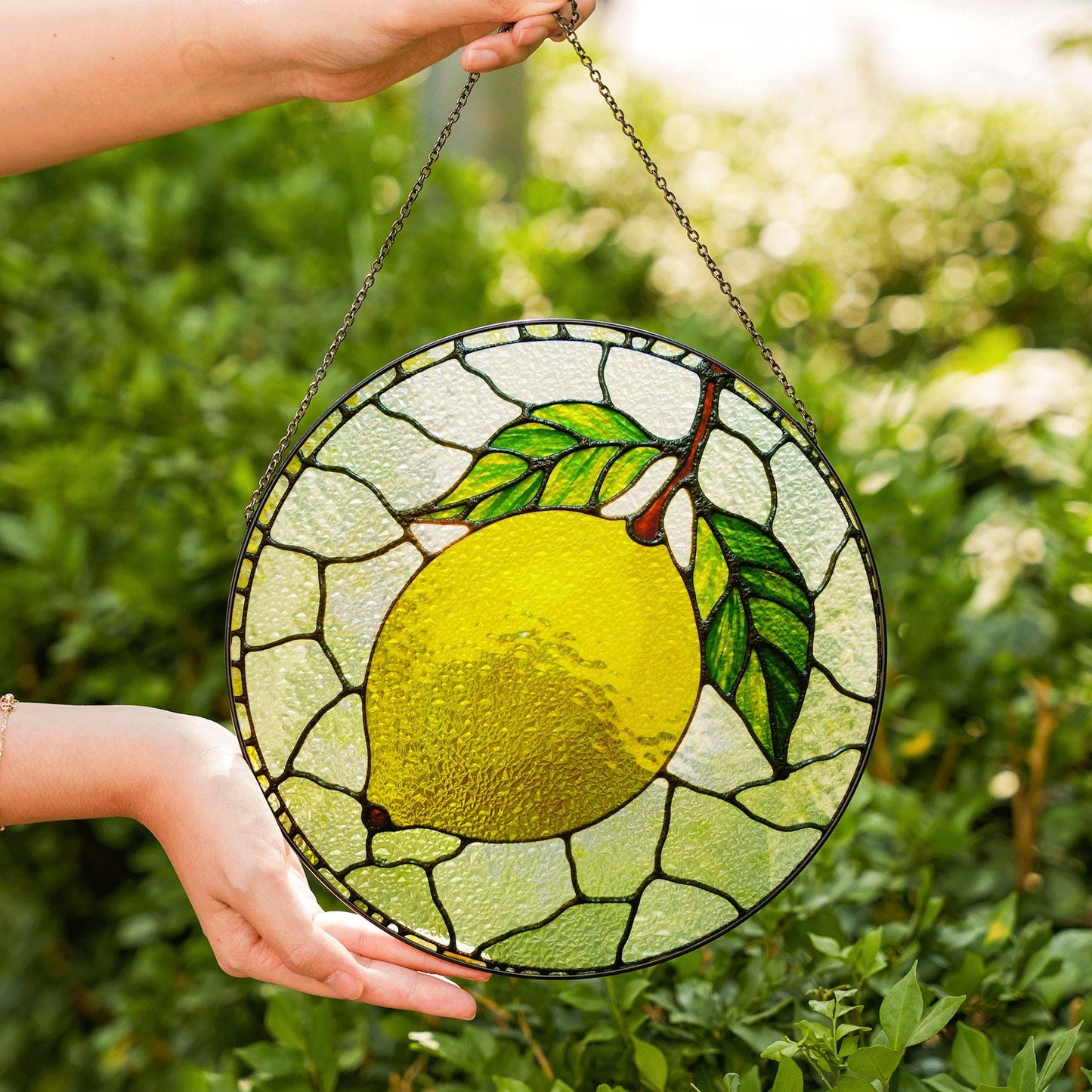 Lemon Stained Glass Suncatcher Window Decor Gift for Mom Friend