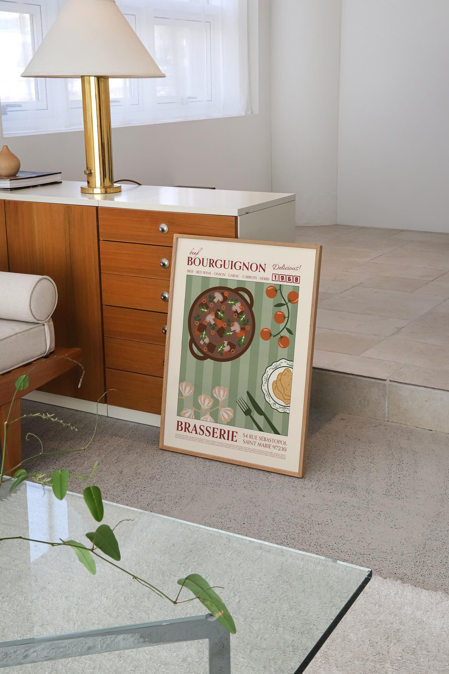 Beef Bourguignon Poster, Kitchen Art, Kitchen Poster, Kitchen Print, Food Print, Modern Kitchen Decor, Retro Poster, Coffee Poster
