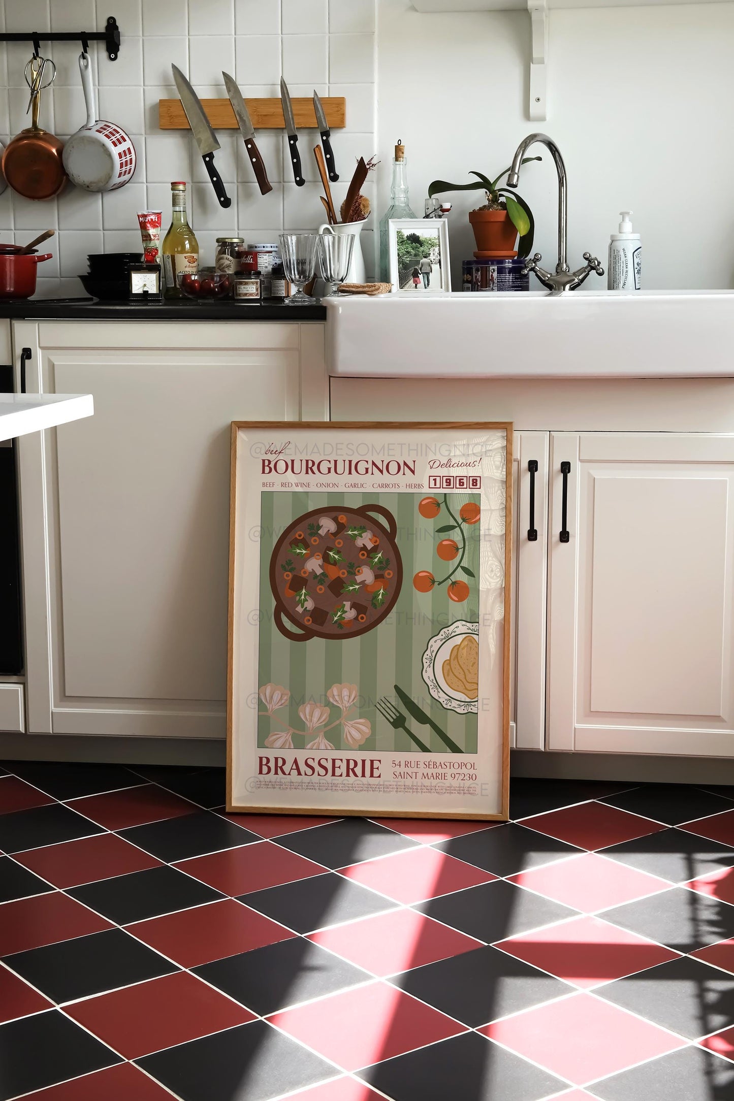Beef Bourguignon Poster, Kitchen Art, Kitchen Poster, Kitchen Print, Food Print, Modern Kitchen Decor, Retro Poster, Coffee Poster