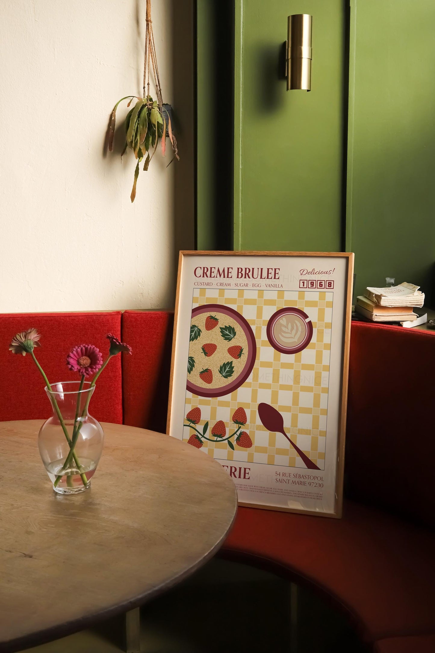 Creme Brulee Poster, Kitchen Art, Kitchen Poster, Kitchen Print, Food Print, Modern Kitchen Decor, Retro Poster, Coffee Poster