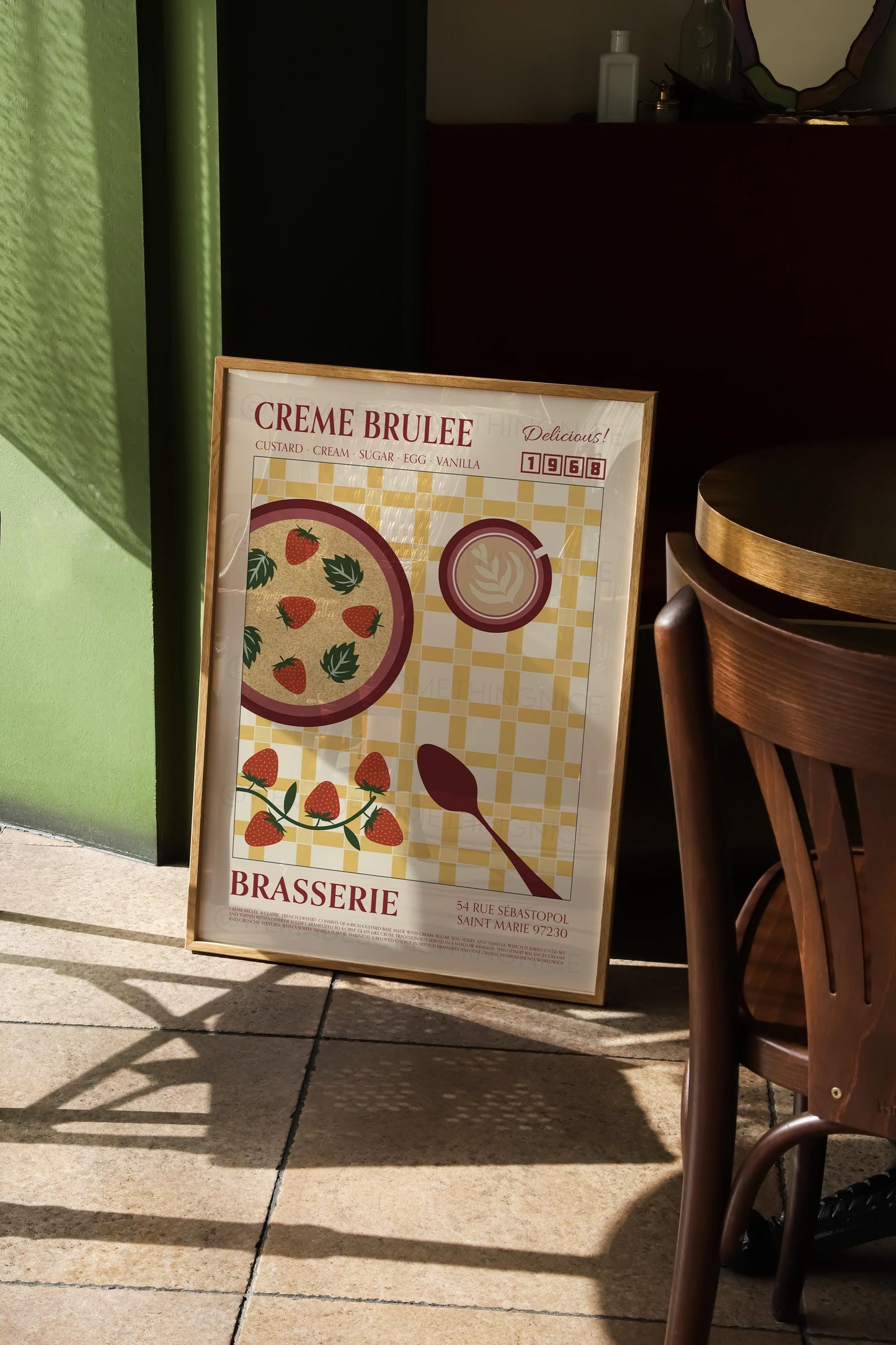 Creme Brulee Poster, Kitchen Art, Kitchen Poster, Kitchen Print, Food Print, Modern Kitchen Decor, Retro Poster, Coffee Poster