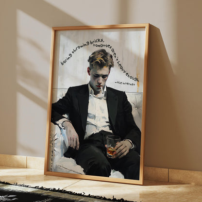 Sad Boy On Internet - Vintage Cigarette Poster, Retro Marlboro Print, Vintage Poster, Tobacco Poster, Vintage Ralph Lauren Ad, oil painting